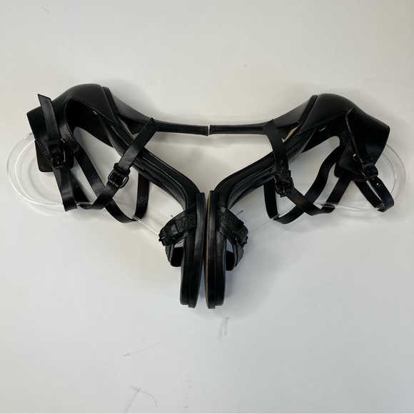 Alexander WANG Stella Black Textured Leather Sexy Buckle Sandals Stilettos Heels - Picture 5 of 16